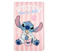 CARTOON Plaid Stitch Disney pour enfants 100 x 150 cm Couverture souple en polaire 100 % polyester 220 GSM chaud et léger idéal pour une chambre ou un canapé