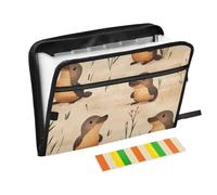 Cartoon Platypus Dossier de poche 13 poches Format A4 avec fermeture éclair pour organiseur de papier