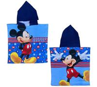 CARTOON Poncho de bain pour enfant en microfibre de polyester, taille 50 x 100 cm, plage piscine, Mickey Mouse, taille unique