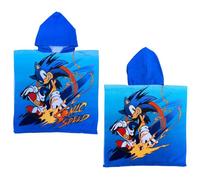 CARTOON Poncho de plage pour enfant - Taille 55 x 110 cm - En microfibre de polyester, Sonic, taille unique