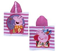 CARTOON Poncho Sea Peignoir en microcoton Plage Piscine 50 x 100 cm, Peppa Pig, taille unique