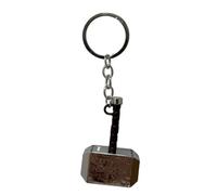 CARTOON Porte-clés en métal émaillé Avengers Marvel pendentif avec symboles de super-héros article cadeau, Marteau de Thor, 11 cm