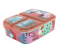 CARTOON Porte-goûter multi-compartiments en plastique réutilisable Minnie Disney, boîte à lunch trois compartiments école de loisirs
