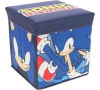 CARTOON Pouf pour enfants multifonction rangement pour objets pour s'asseoir 30 cm (Sonic)