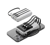 Cartoon Power Bank 10000 MAh Portable Creative est livré avec Une Banque d’Alimentation partagée à Quatre Fils (Couleur : Blanc, Taille : 8000mAh)