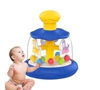 Cartoon Press & Spin Jouet - ABS 15,2 cm | Jouet sensoriel rotatif pour bébé - Jouet Push Spin pour l'apprentissage précoce et le développement de la motricité fine | Jouets éducatifs pour tout-petits
