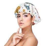 Cartoon Rockets Print Adulte Satin Sleep, Bonnet de Nuit Satin pour Dormir - Bonnet de Nuit en Soie pour Femme Homme Noir, noir, taille unique