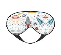 Cartoon Rockets Sleep Eye Mas Mise à jour Design Bloque la lumière Nuit Eye Blinder Hommes Femmes Shift Travail Voyage