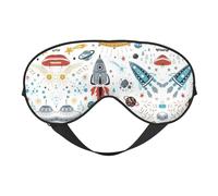 Cartoon Rockets Sleep Eye Mas Mise à jour Design Bloque la lumière Nuit Eye Blinder Hommes Femmes Shift Travail Voyage