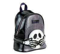 CARTOON Sac à dos Nightmare Before Christmas Jack Skeletron avec mains magnétiques, sac à dos de promenade en polyuréthane, bretelles réglables et fermeture éclair, 22 x 26,5 x 13 cm