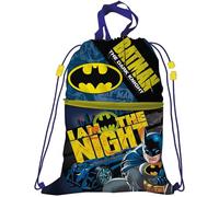 CARTOON Sac avec poche avant sac à dos avec fermeture à cordon sac pour enfants 44 x 34 cm école gym loisirs, Batman, taille unique