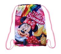 cartoon Sac pour enfants, sac à cordon de serrage, poche avant, sac à dos d'école, salle de sport, loisirs, Minnie (1)