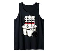 Cartoon Scared Bowling Pins - Funny Sport Bowler Tee Débardeur