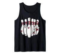 Cartoon Scared Bowling Pins - Funny Sport Bowler Tee Débardeur