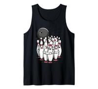 Cartoon Scared Bowling Pins - Funny Sport Bowler Tee Débardeur