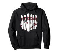 Cartoon Scared Bowling Pins - Funny Sport Bowler Tee Sweat à Capuche