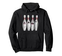 Cartoon Scared Bowling Pins - Funny Sport Bowler Tee Sweat à Capuche