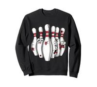 Cartoon Scared Bowling Pins - Funny Sport Bowler Tee Sweatshirt