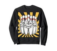 Cartoon Scared Bowling Pins - Funny Sport Bowler Tee Sweatshirt
