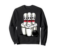 Cartoon Scared Bowling Pins - Funny Sport Bowler Tee Sweatshirt