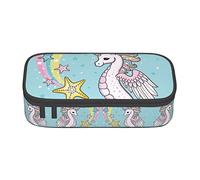 Cartoon Seahorse Trousse à crayons spéciale pour filles garçons, trousse à crayons grande capacité grande pochette à crayons, sac à crayons pour étudiants papeterie avec fermeture éclair pour le tra