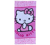 CARTOON Serviette de plage Hello Kitty serviette en microfibre polyester pour enfants 245 gsm taille 70 x 140 cm plage piscine