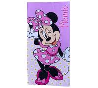CARTOON Serviette de plage Minnie Disney en microfibre de polyester pour enfants 245 gsm taille 70 x 140 cm plage piscine