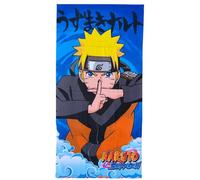 CARTOON Serviette de plage en microfibre de polyester pour enfants 245 gsm taille 70 x 140 cm plage piscine (Naruto)
