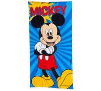 CARTOON Serviette de plage pour enfant Mickey Mouse 70 x 140 cm Serviette microfibre 100 % polyester séchage rapide Serviette de plage piscine Disney Idée cadeau Mickey Mouse