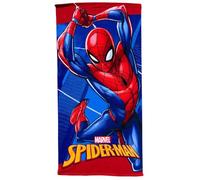 CARTOON Serviette de plage pour enfant Spider-Man 70 x 140 cm en microfibre 100 % polyester séchage rapide serviette plage piscine Marvel idée cadeau super-héros