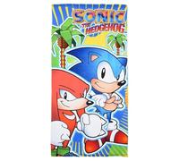 CARTOON Serviette de plage Sonic et Knuckles en microfibre polyester serviette pour enfants 240 gsm taille 70 x 140 cm plage piscine