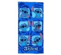 CARTOON Serviette de plage Stitch bleu serviette Disney en microfibre polyester pour enfants 245 gsm taille 70 x 140 cm plage piscine