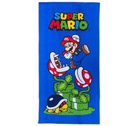 CARTOON Serviette de plage Super Mario Drap de bain en microfibre polyester pour enfants 245 g/m² Taille 70 x 140 cm Plage Piscine
