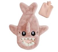Cartoon Shark Hot Water Sac - Chauffeur De Poche À Main en Caoutchouc Thermique, Compresse De Chaleur Réutilisable | Hands Confortables Pieds Accessoires De Chauffage, Bouteille De Thérapie Chaude Ave