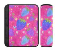 Cartoon Star Strawberry Lot de 2 coussinets d'épaule de voiture pour libérer le stress sur votre cou et vos épaules pour SUV Protecteur pour voiture