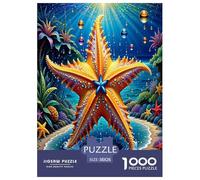Cartoon StarPoissons Puzzles 1000 Pieces Cadeau Unique Jeu Éduchatif Challenge Toy À De Qualité Supérieure Peinture Art pour Adultes Et Enfants À Partir De 12 Ans 38x26cm/1000pcs