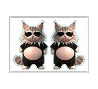 Cartoon Stickers - PVC And Silicone 17cm, 3D Cat Decals, Belly Design | Reusable Adhesive, Silicone Fridge Magnets, Cute Planner Accents For Kids, Family, Friends, Indoor, Fridge
