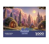 Cartoon-Style Cityscape of New York 1000 Pièces Carton Extra-épais Lot de Puzzles Magic City Landscape Stimulant Et Éducatif Jeu Créatif Puzzles As Birthday Gifts 70x50cm/1000pcs