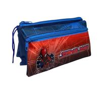 CARTOON Tombolino Trousse scolaire à 3 compartiments multi-compartiments pour papeterie, Spiderman, 22 x 13.5 x 2 cm