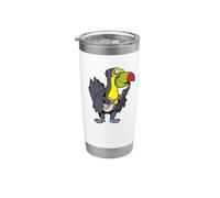 Cartoon Toucan joue du banjo Gobelet isotherme en acier inoxydable double paroi