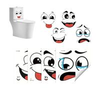 Cartoon Trash Can Stickers - Heavy Duty Funny Expression Adhesive Decals | Fridge Bucket Garden Patio Bathroom Dustproof Cover, Reusable Indoor Outdoor Decorative Stickers