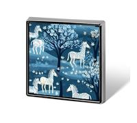Cartoon Tree Wild Zebra Brooch Pins for Women Men Square Collar Lapel Pins Coat Jacket Accessories