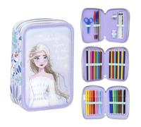 CARTOON Trousse scolaire 3 zip Frozen Disney complet 44 pièces triple multi-compartiments couleurs giotto papeterie pour enfants