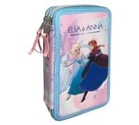 CARTOON Trousse scolaire 3 zip Frozen Disney Elsa et Anna complet 44 pièces triple multi-compartiments couleurs giotto papeterie pour enfants