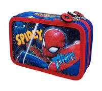 CARTOON Trousse scolaire 3 Zip, multi-compartiments, complet 44 pièces, couleurs Giotto, 20 x 13 x 6 cm, bleu, 20 x 13 x 6 Cm, Spiderman (Deluxe)