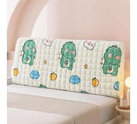 Cartoon Velvet Bed Headboard Slipcover for Kids Bedroom, Dustproof Decor Cover Fits Queen King Full Twin Cal King Size Beds(Green,150cm/59in)