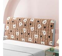 Cartoon Velvet Bed Headboard Slipcover for Kids Bedroom, Dustproof Decor Cover Fits Queen King Full Twin Cal King Size Beds(Brown,160cm/63in)
