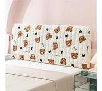 Cartoon Velvet Bed Headboard Slipcover for Kids Bedroom, Dustproof Decor Cover Fits Queen King Full Twin Cal King Size Beds(White,160cm/63in)
