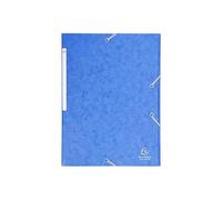 Cartorel chemise 3 rabats et élastique monobloc , carte lustrée 5 10e bleu, élastique fixé devant exacompta 17105h