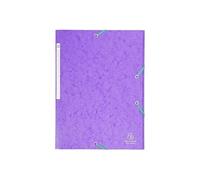 Cartorel chemise 3 rabats et élastique monobloc , carte lustrée 5 10e mauve, élastique fixé devant exacompta 17115h